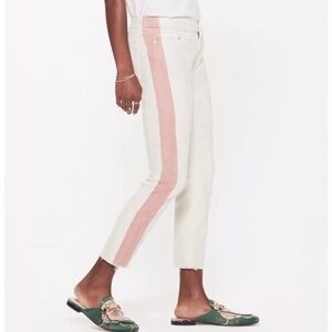 MOTHER The Looker Ankle Fray Ivory Rose Jeans Size 27 Trendy!